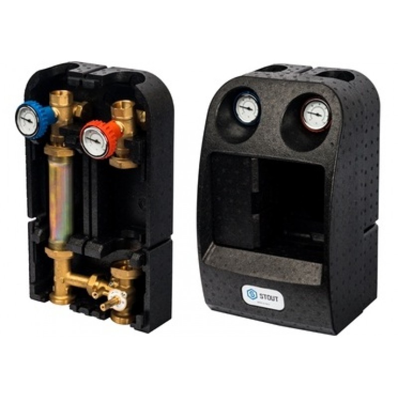 Насосна група пряма - зворотня DN25, без з'єднань під бойпас , G1"F-G1"1/2M без насосу