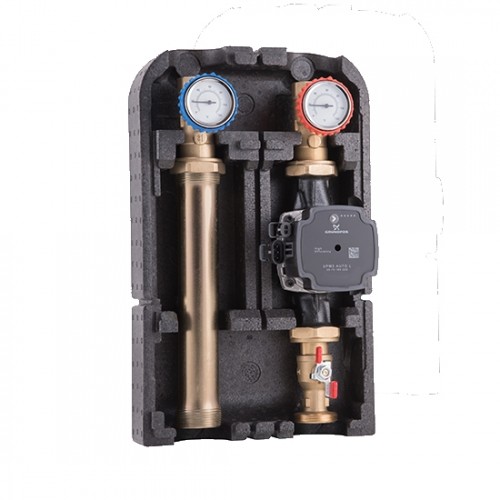 Насосна група пряма - зворотня DN25, без з'єднань під бойпас , G1"F-G1"1/2M без насосу